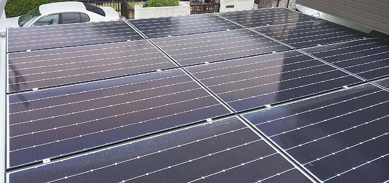 福岡県福岡市 T様邸の太陽光発電_カナディアンソーラー：CS1H-335MS　ソーラーカーポート：Soletto