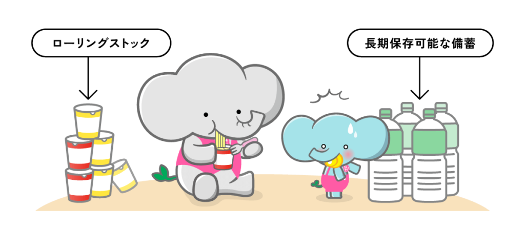 飲料や食料の備蓄