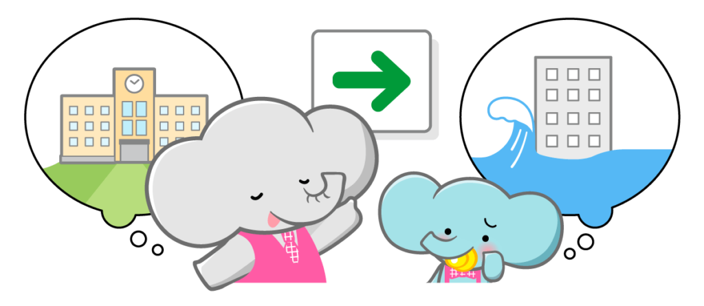 避難場所や避難経路を確認する